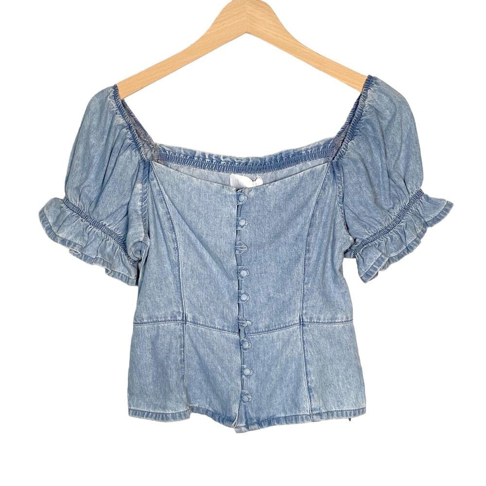 NWT Boyish The Finley Not To Be Light Wash Chambray Top Size S